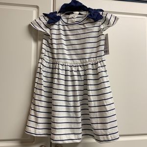 NWT Carter’s 18 month navy and white striped toddler girl dress